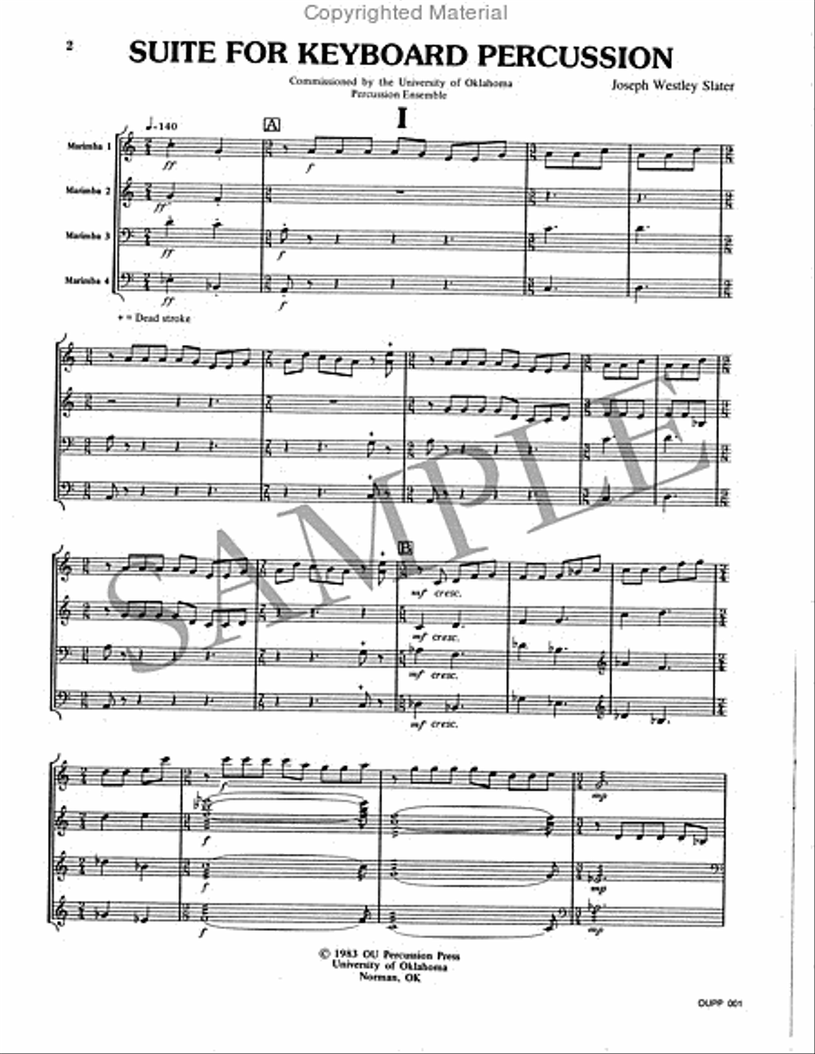 Suite for Keyboard Percussion Percussion Ensemble scores gallery preview page 2