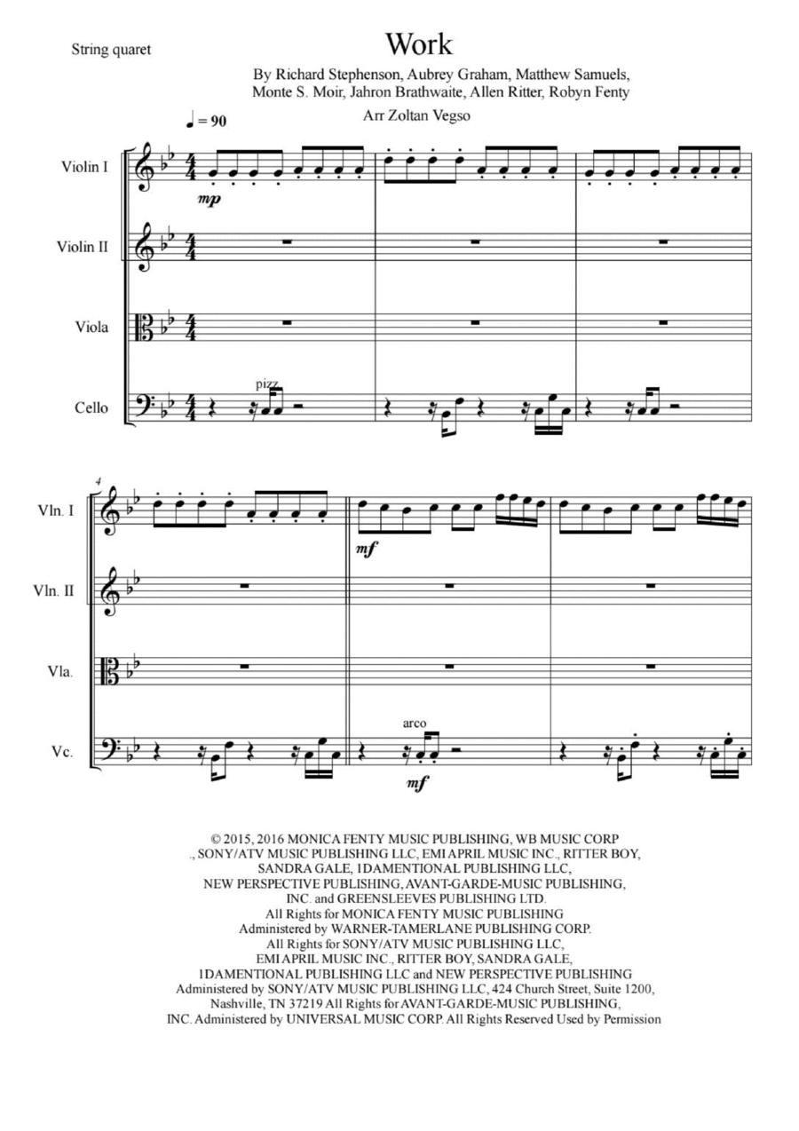 Work String Quartet scores gallery preview page 1