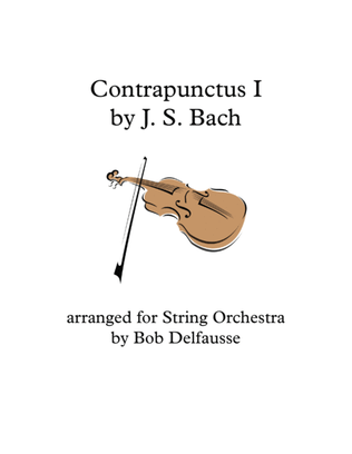 Book cover for Contrapunctus I, by J.S. Bach, for string orchestra