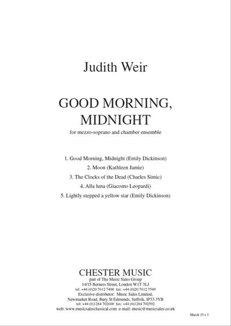 Good Morning, Midnight Good Morning, Midnight Mezzo-Soprano Voice scores gallery preview page 1