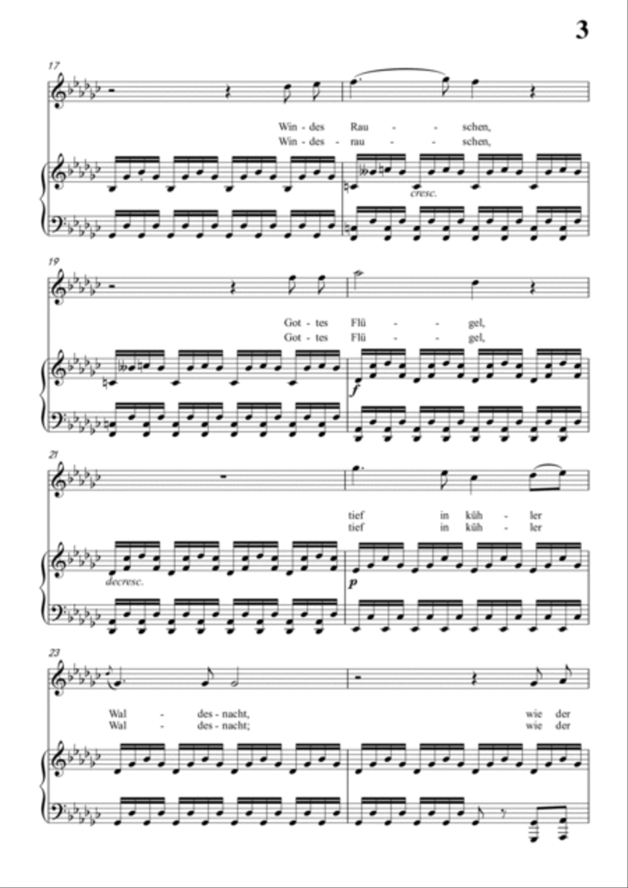 Schubert-Waldes-Nacht in bG for Vocal and Piano Voice scores gallery preview page 4