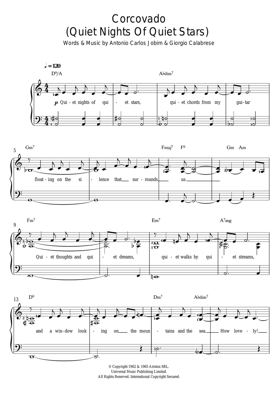 Corcovado (Quiet Nights Of Quiet Stars) Voice scores gallery preview page 1