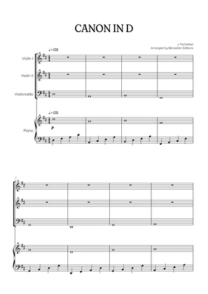 Pachelbel Canon in D • strings ensemble sheet music • violin, violin & cello w/ piano accompaniment