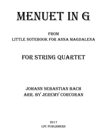 Menuet in G for String Quartet image number null