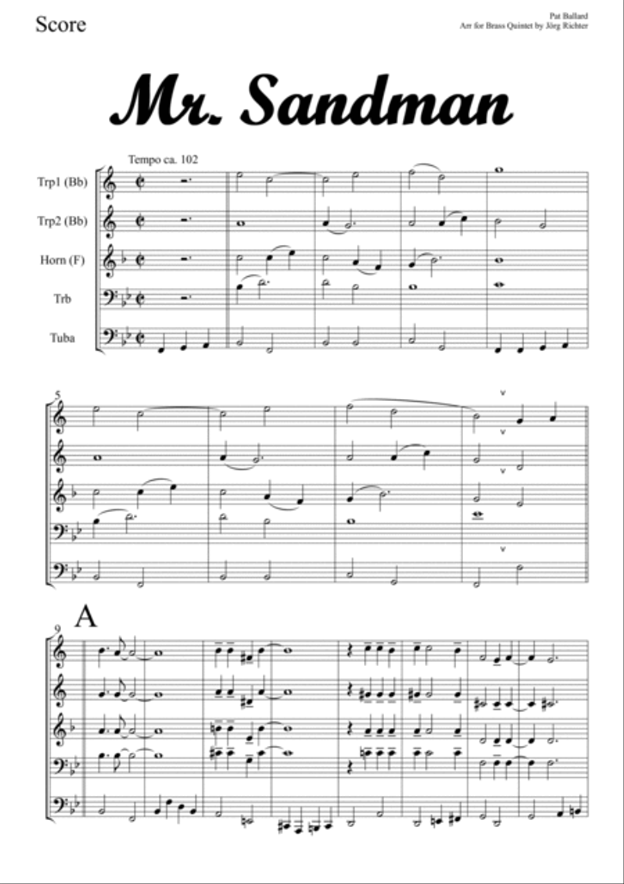Mr. Sandman Brass Ensemble scores gallery preview page 2