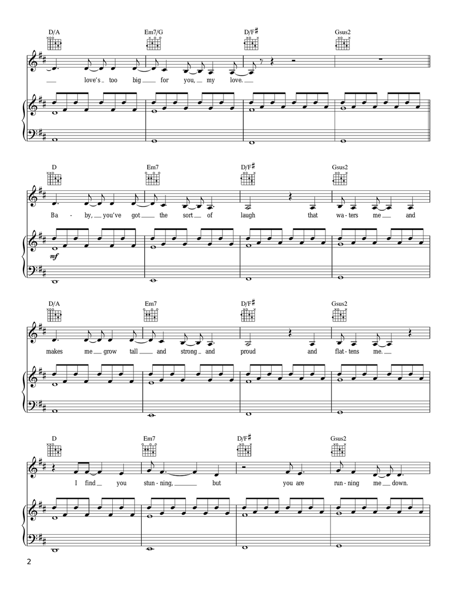 Sort Of Sort Of Piano, Vocal, Guitar scores gallery preview page 2