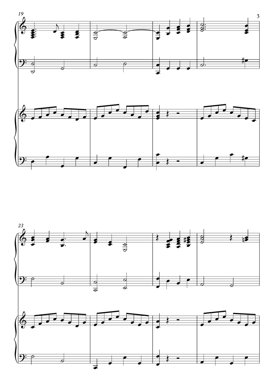 Danny Boy (The Londonderry Air) - 2 Pianos 4 hands Piano Duet scores gallery preview page 3