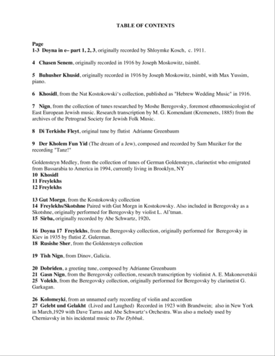 Complete Book of Klezmer for Flute (Klezmer Tunes recorded by Adrianne Greenbaum) Flute scores gallery preview page 2