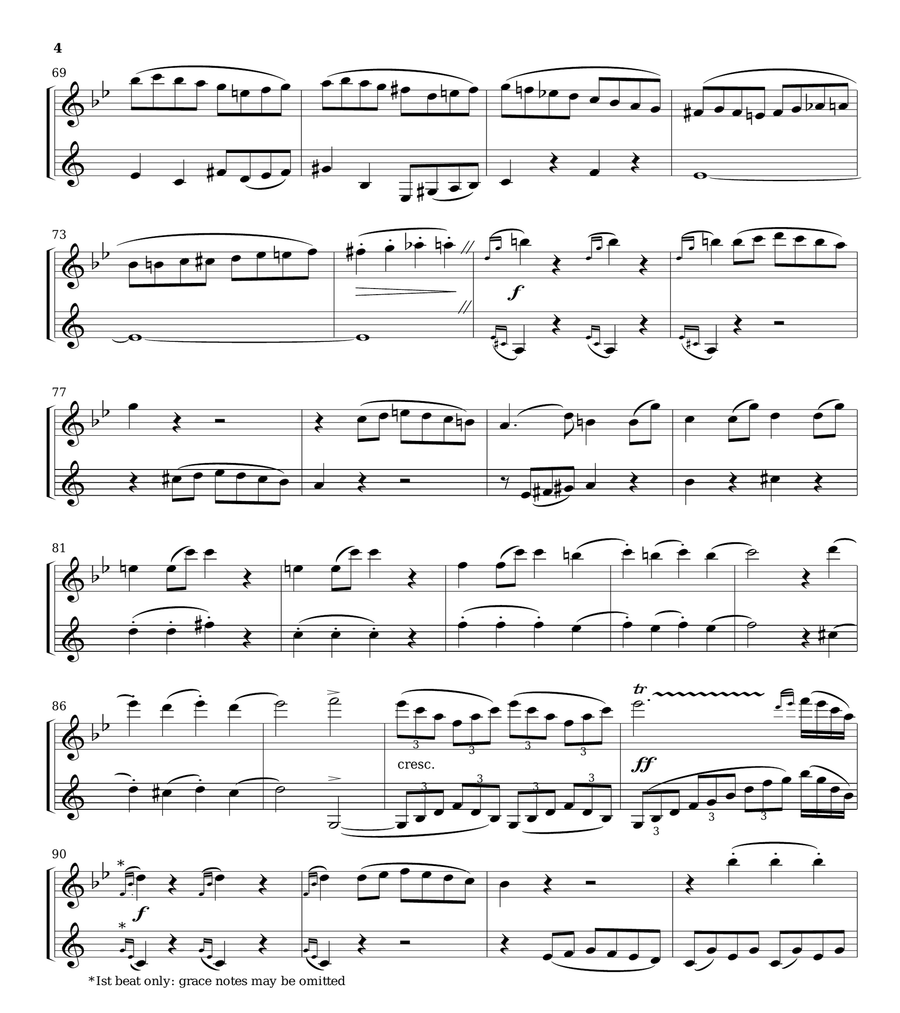 Vienna 1791 (for Flute or Oboe and Clarinet in B flat) Small Ensemble scores gallery preview page 4