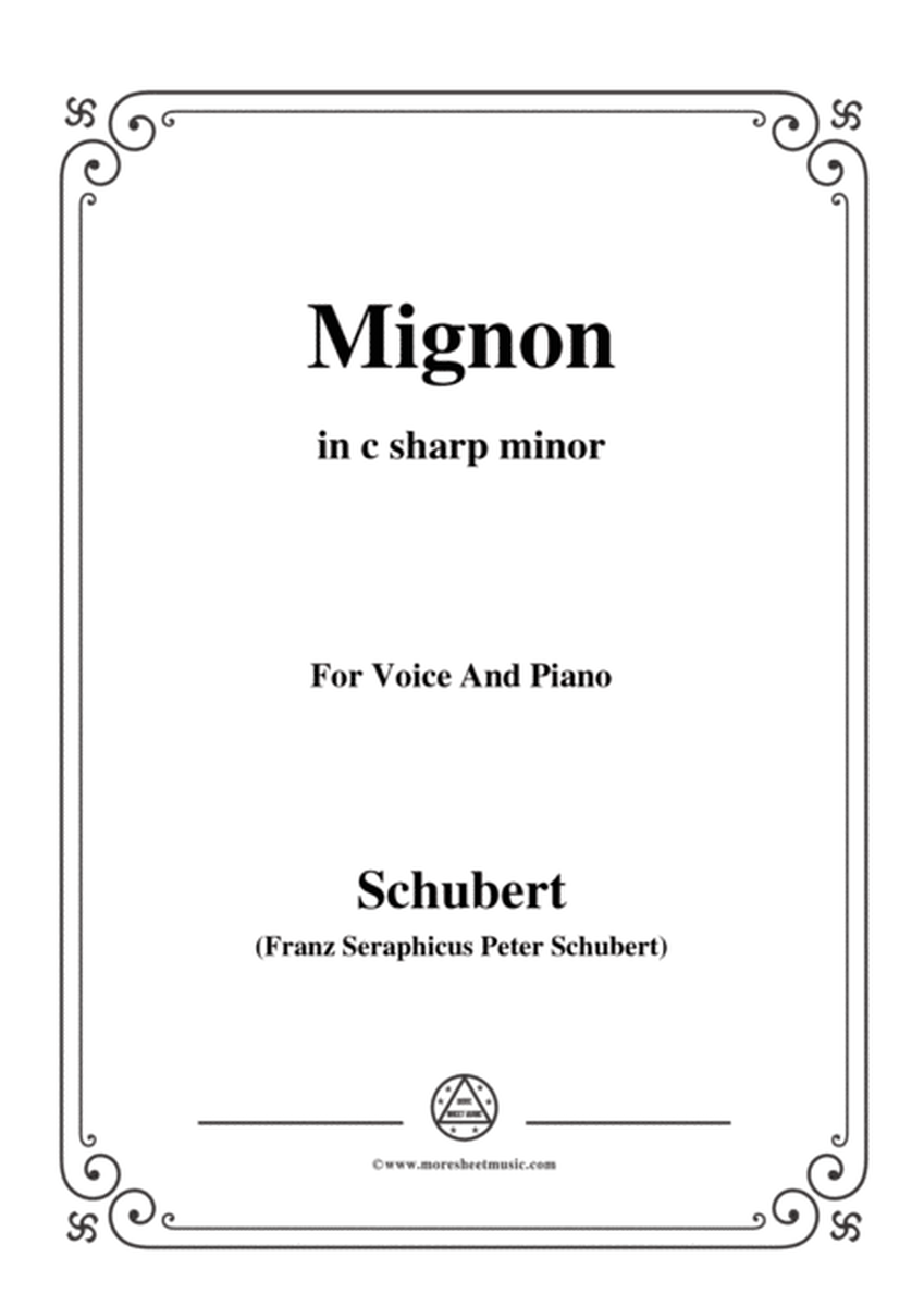 Schubert-Mignon II,D.727,in c sharp minor,for Voice&Piano image number null