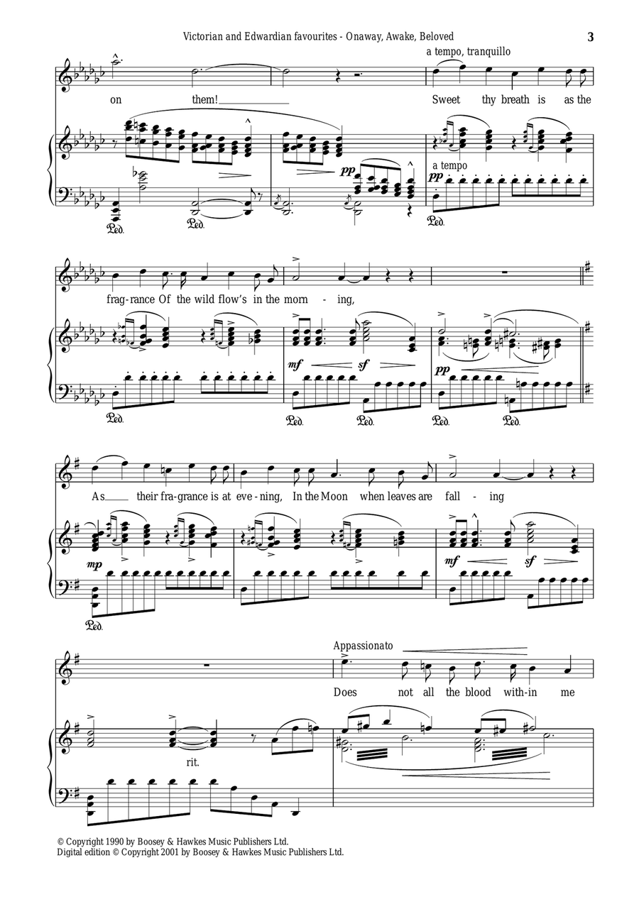 Onaway, Awake, Beloved (from Hiawatha's Wedding Feast) Piano, Vocal scores gallery preview page 3