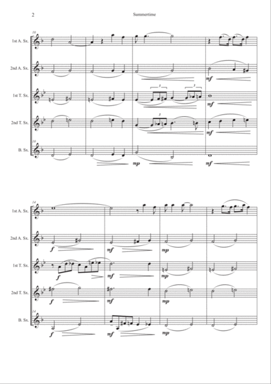 Summertime Woodwind Quintet scores gallery preview page 4