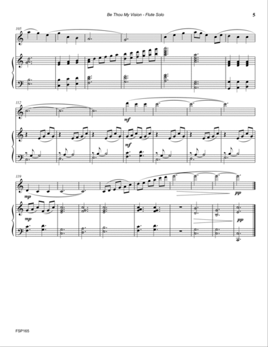 BE THOU MY VISION - FLUTE SOLO with Piano Accompaniment BE THOU MY VISION - FLUTE SOLO with Piano Accompaniment Flute Solo scores gallery preview page 5