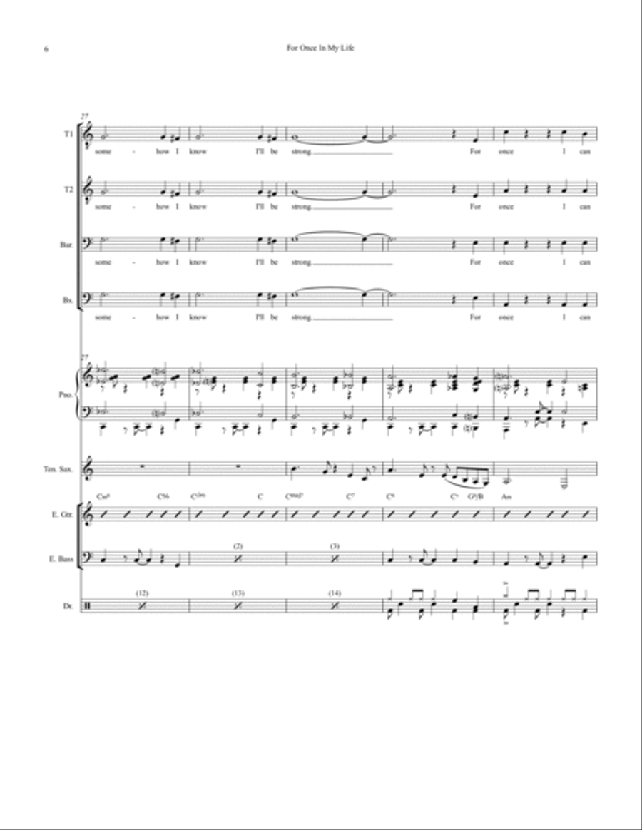 For Once In My Life Small Ensemble scores gallery preview page 6