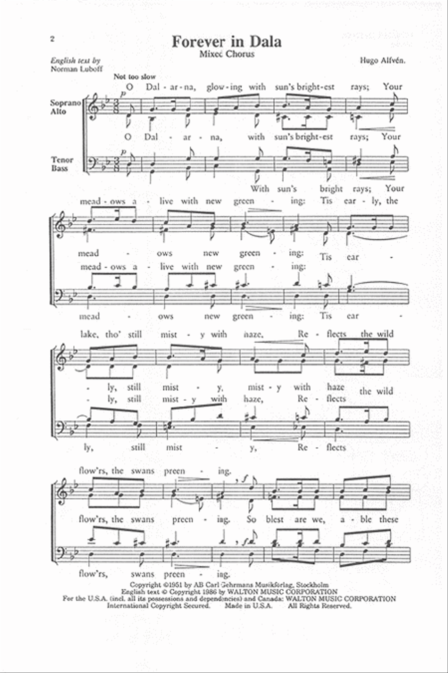 Forever in Dala - SATB Forever in Dala - SATB 4-Part scores gallery preview page 2