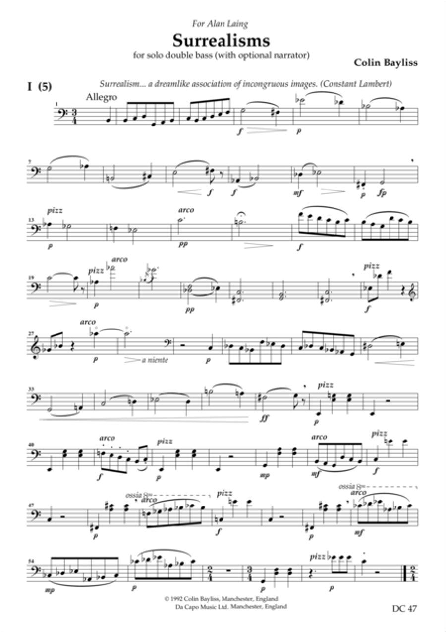 Surrealisms - for solo double bass Double Bass scores gallery preview page 1