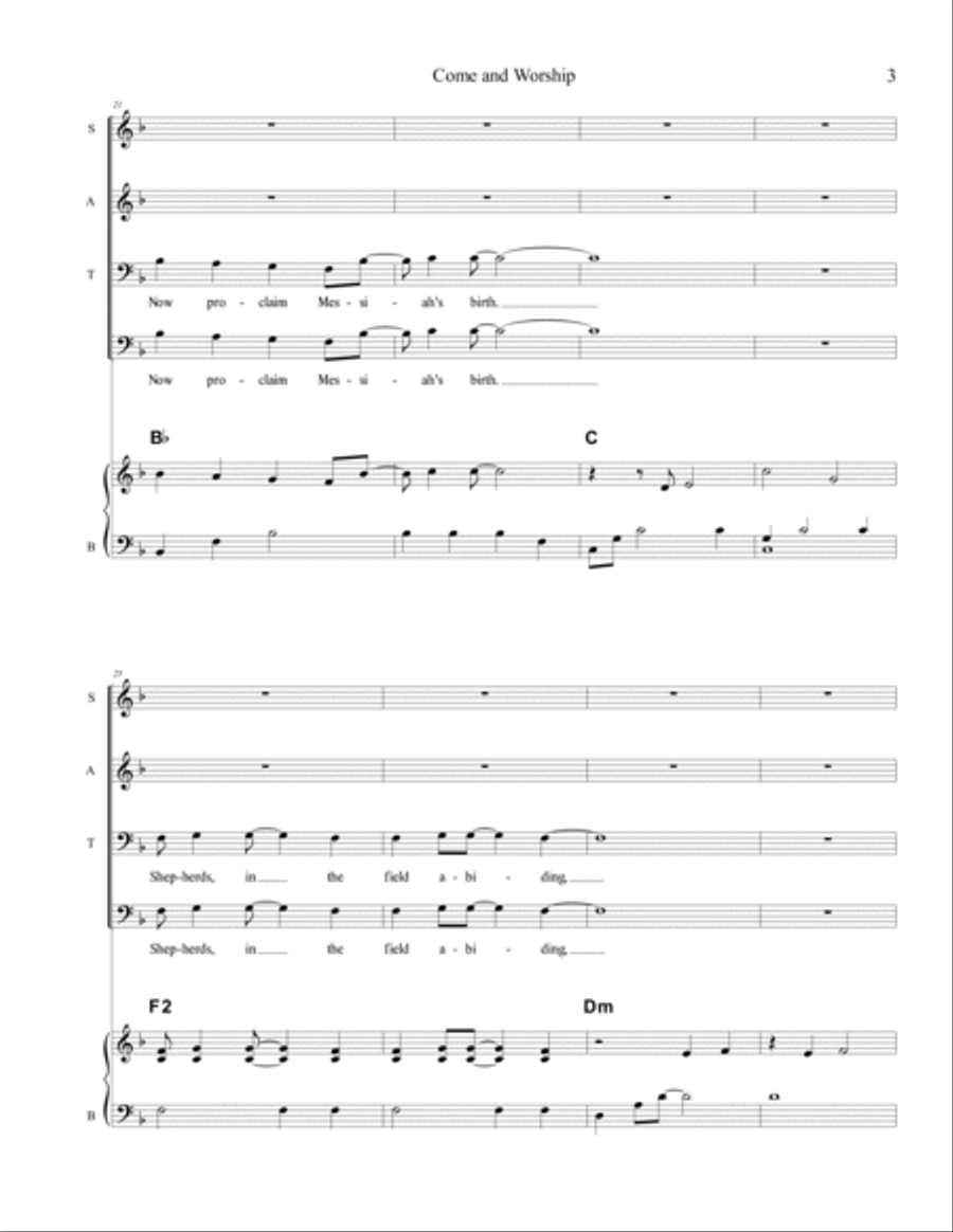 Angels From the Realms of Glory (Come and Worship) 4-Part scores gallery preview page 3