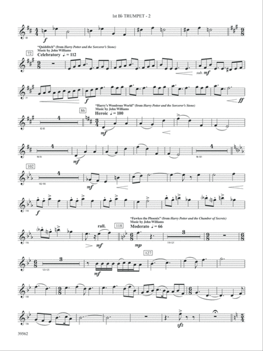 The Complete Harry Potter: 1st B-flat Trumpet Concert Band scores gallery preview page 2