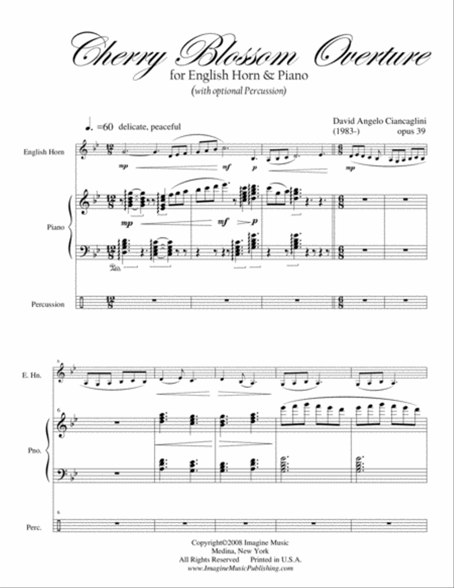 Cherry Blossom Overture English Horn scores gallery preview page 1