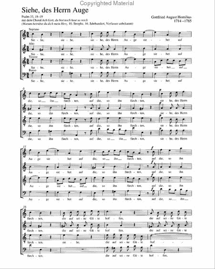 Homilius: Ob jemand sundiget; Siehe, des Herrn Oboe scores gallery preview page 3