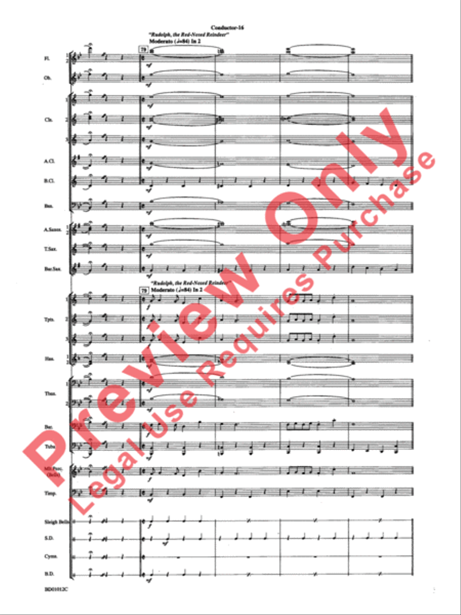 Christmas Pop Sing Along (for Concert Band with Audience Participation) Concert Band scores gallery preview page 18