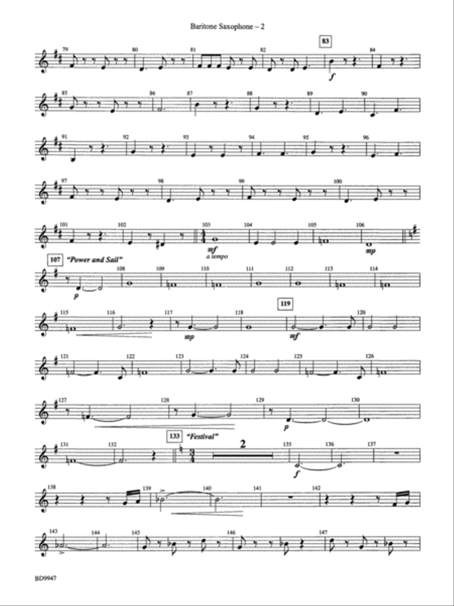 Chesapeake: E-flat Baritone Saxophone Concert Band scores gallery preview page 2