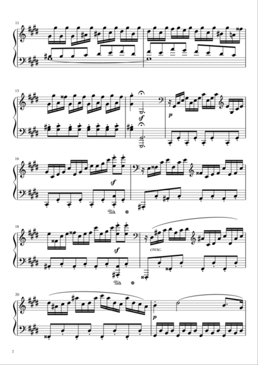 Moonlight Sonata, Third Movement, Op. 27, No. 2 by Beethoven - Piano solo Piano Solo scores gallery preview page 3