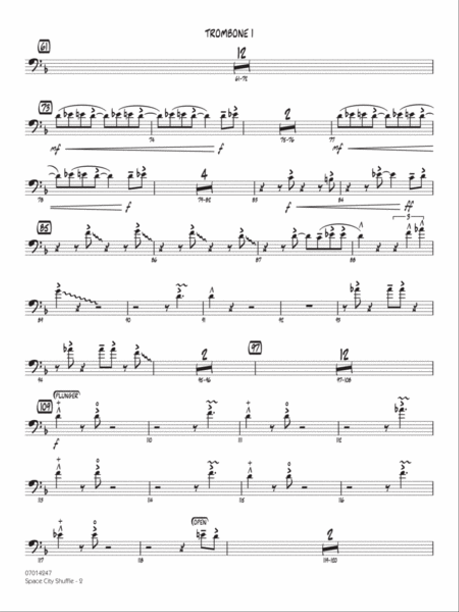 Space City Shuffle - Trombone 1 Jazz Ensemble scores gallery preview page 2