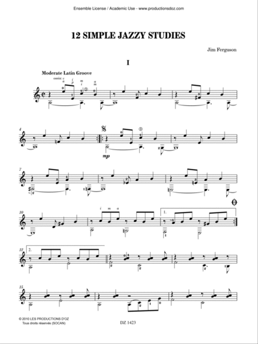 12 Simple Jazzy Studies 12 Simple Jazzy Studies Electric Guitar scores gallery preview page 2