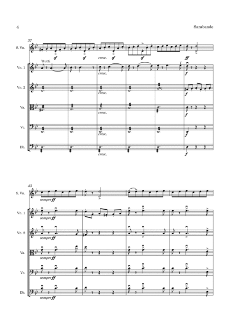 Bohm Sarabande Violin and Orchestra String Orchestra scores gallery preview page 5