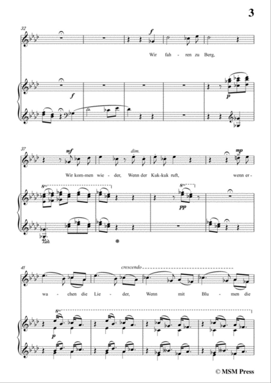 Liszt-Der hirt in A flat Major,for Voice and Piano Voice Solo scores gallery preview page 5