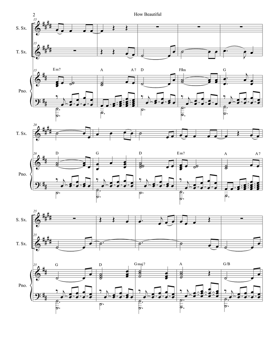 How Beautiful Woodwind Duet scores gallery preview page 2