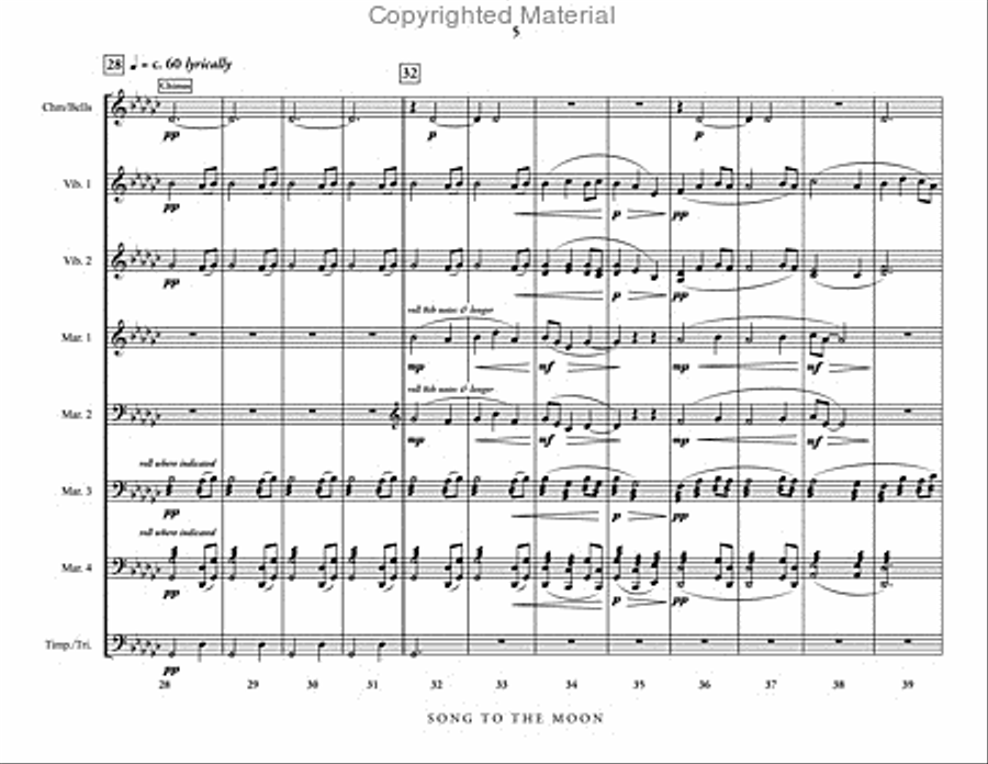 Song to the Moon Percussion Ensemble scores gallery preview page 6