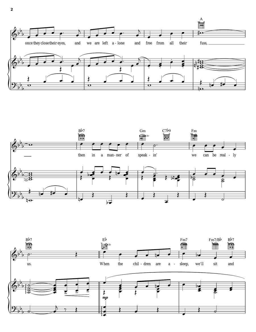 When The Children Are Asleep (from Carousel) Piano, Vocal, Guitar scores gallery preview page 2