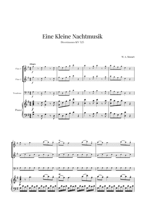 Book cover for Eine Kleine Nachtmusik for 2 Flutes, Trombone and Piano