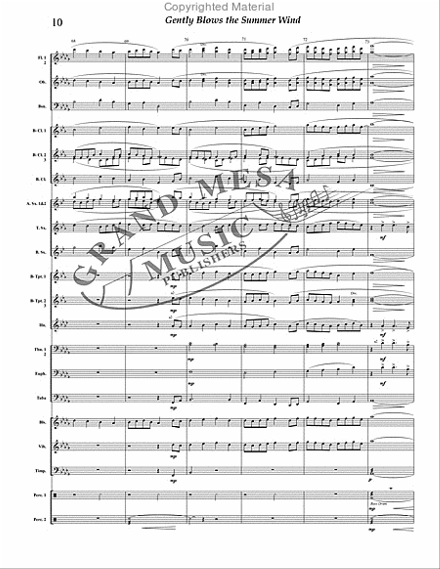 Gently Blows the Summer Wind Concert Band scores gallery preview page 11