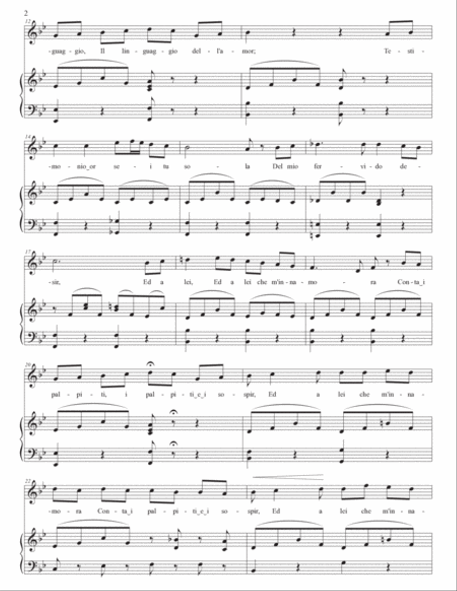 BELLINI: Vaga luna, che inargenti (transposed to B-flat major and A major) Voice scores gallery preview page 3