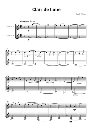Clair de Lune by Debussy - Guitar Duet