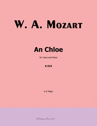 An Chloe, by Mozart, K.524, in E Major