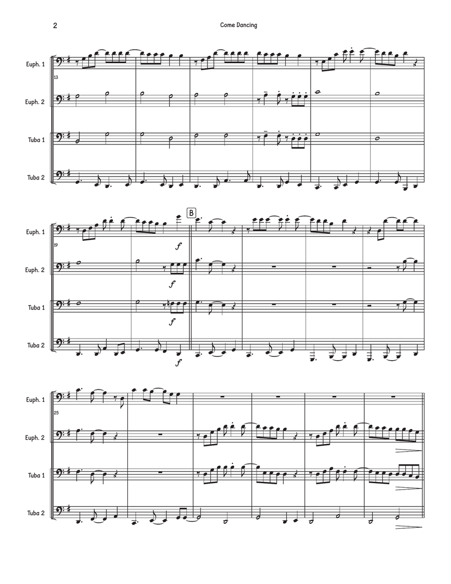 Come Dancing Brass Quartet scores gallery preview page 2