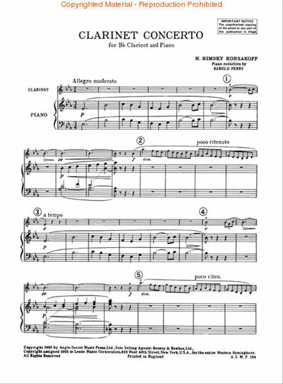 Clarinet Concerto Clarinet Solo scores gallery preview page 2