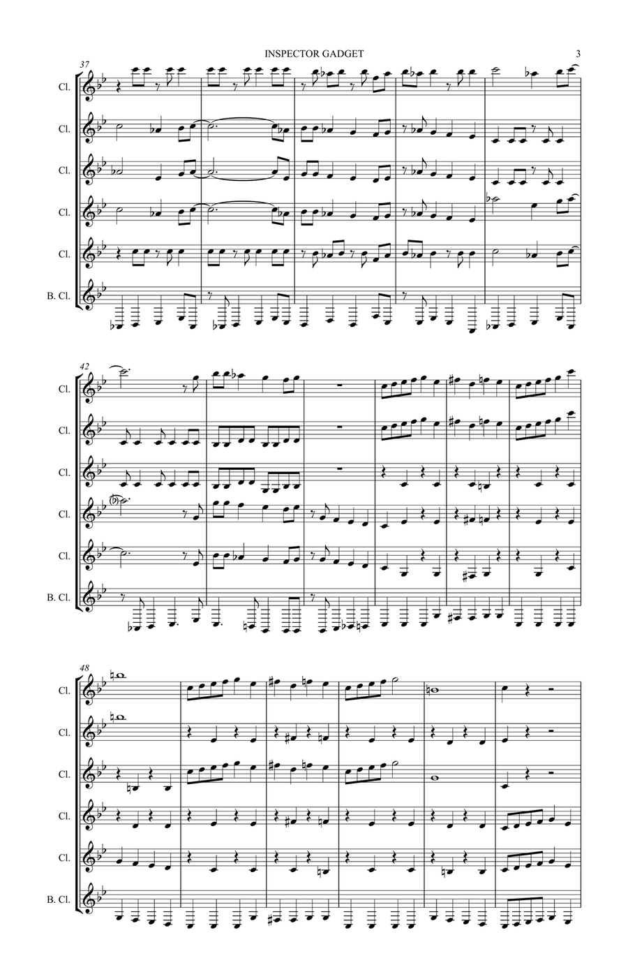 Inspector Gadget Woodwind Ensemble scores gallery preview page 3
