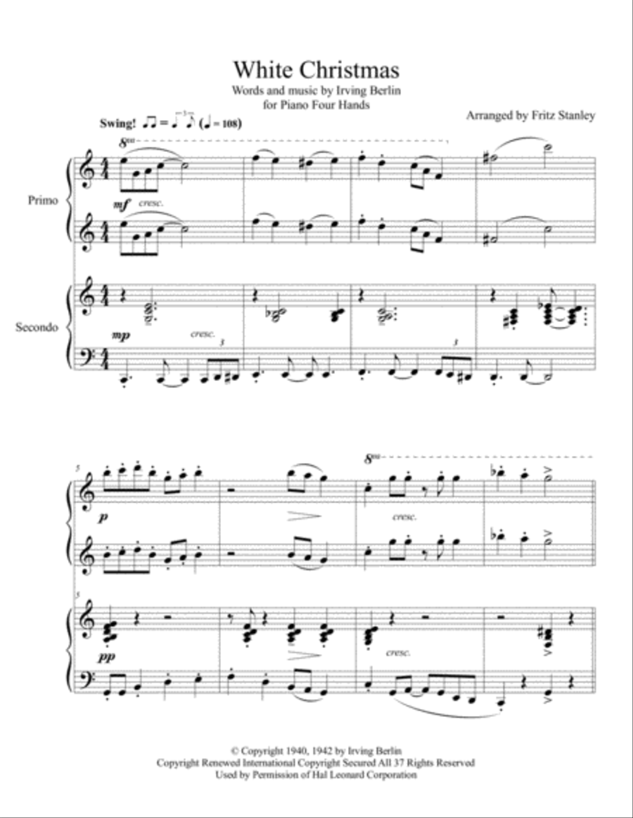 White Christmas Piano scores gallery preview page 2