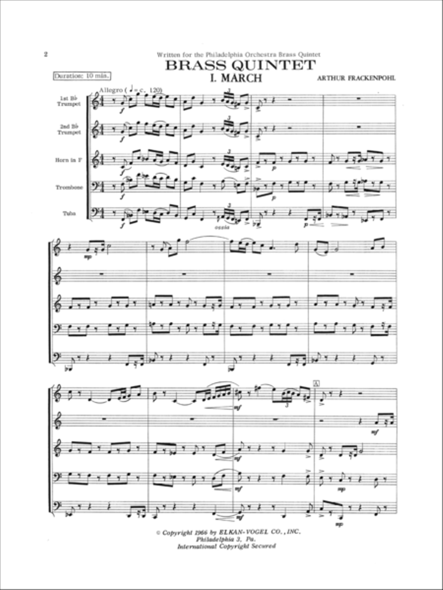 Brass Quintet Brass Quintet Brass Quintet scores gallery preview page 2