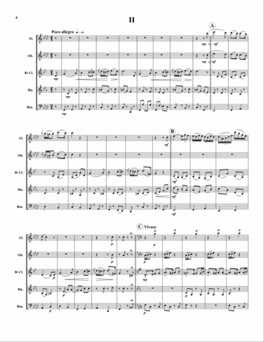 Three Hungarian Dances Woodwind Quintet scores gallery preview page 4