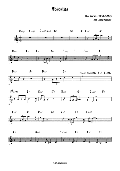 Kancheli Songbook - 12 Jazz Arrangements