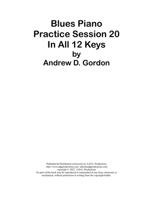 Book cover for Blues Piano Practice Session 20 in All 12 Keys