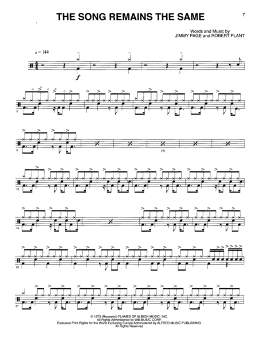 Led Zeppelin -- Houses of the Holy Platinum Drums Drum Set scores gallery preview page 3