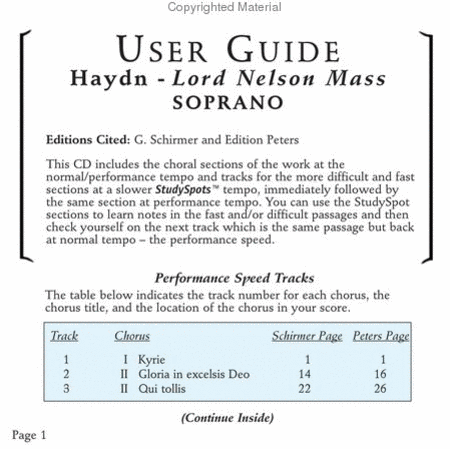 Mass in D minor "Lord Nelson" (CD only - no sheet music)