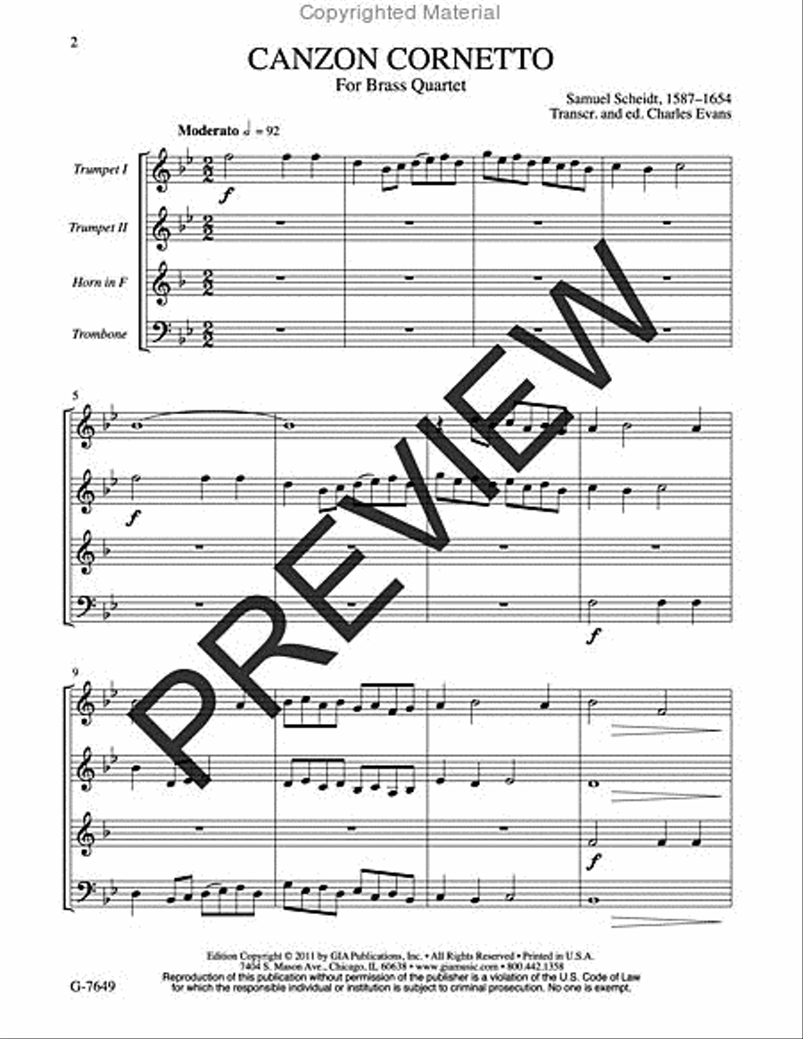 Canzon Cornetto Cornet scores gallery preview page 2